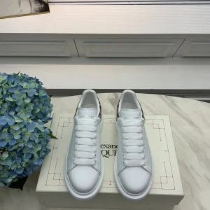 White Leather Casual Sneakers image 1