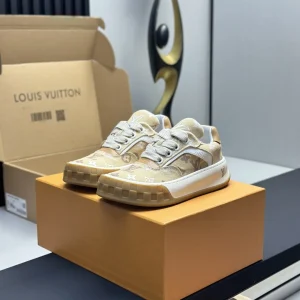 Beige Monogram Platform Casual Sneakers image 1
