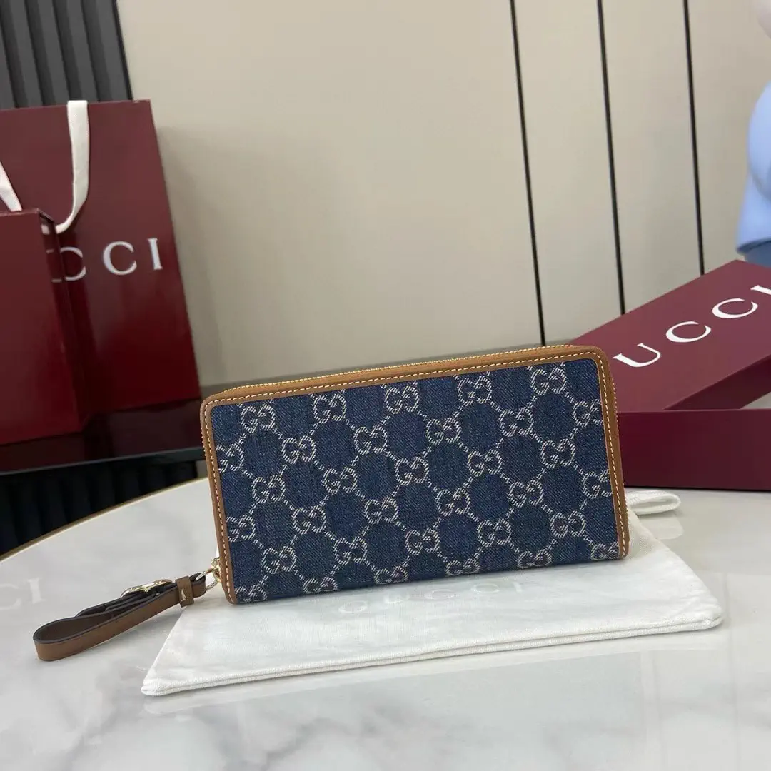 Gucci GG Emblem Monogram Zip Around Wallet image 1