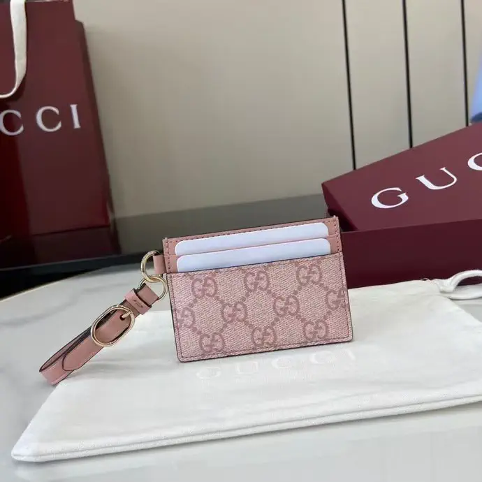 Gucci GG Monogram Card Holder with Leather Wrist Strap image 1