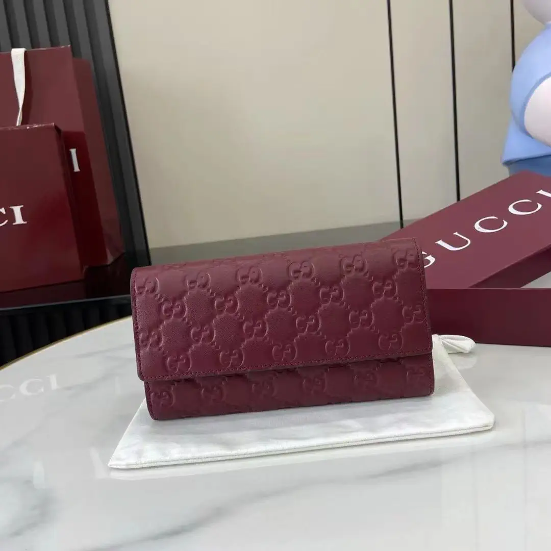 Gucci GG Emblem Embossed Leather Wallet image 1