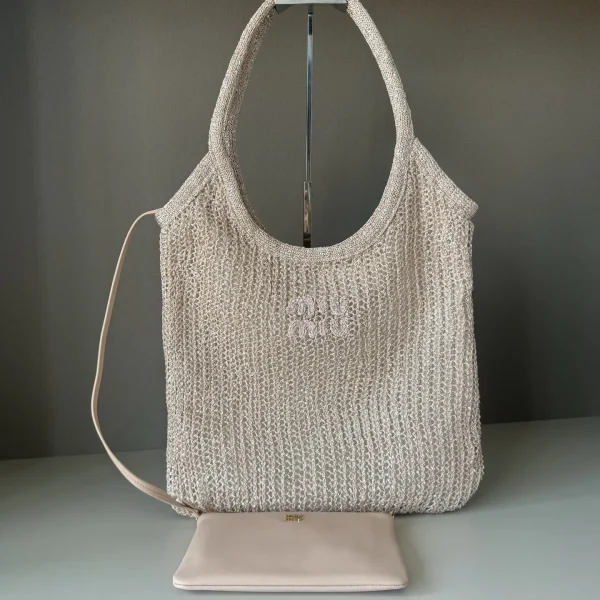 Miu Miu Sequin Mesh Shoulder Bag with Detachable Pouch image 1