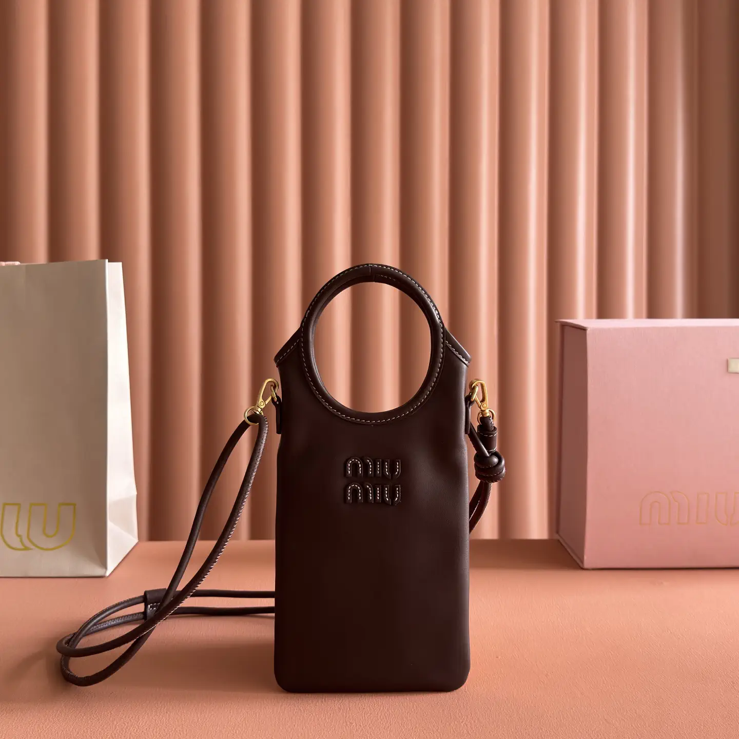 Miu Miu Leather Phone Crossbody Bag image 1