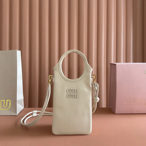 Miu Miu Ivory Leather Phone Crossbody Bag image 1