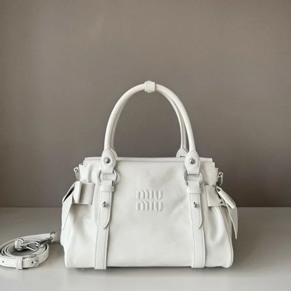 Miu Miu White Bow Detail Top Handle Bag image 1
