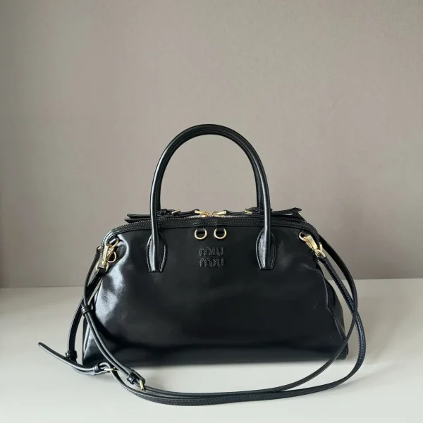 Miu Miu Black Leather Top Handle Bag image 1