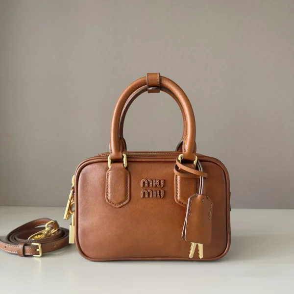 Miu Miu Cognac Vintage Bowling Bag image 1