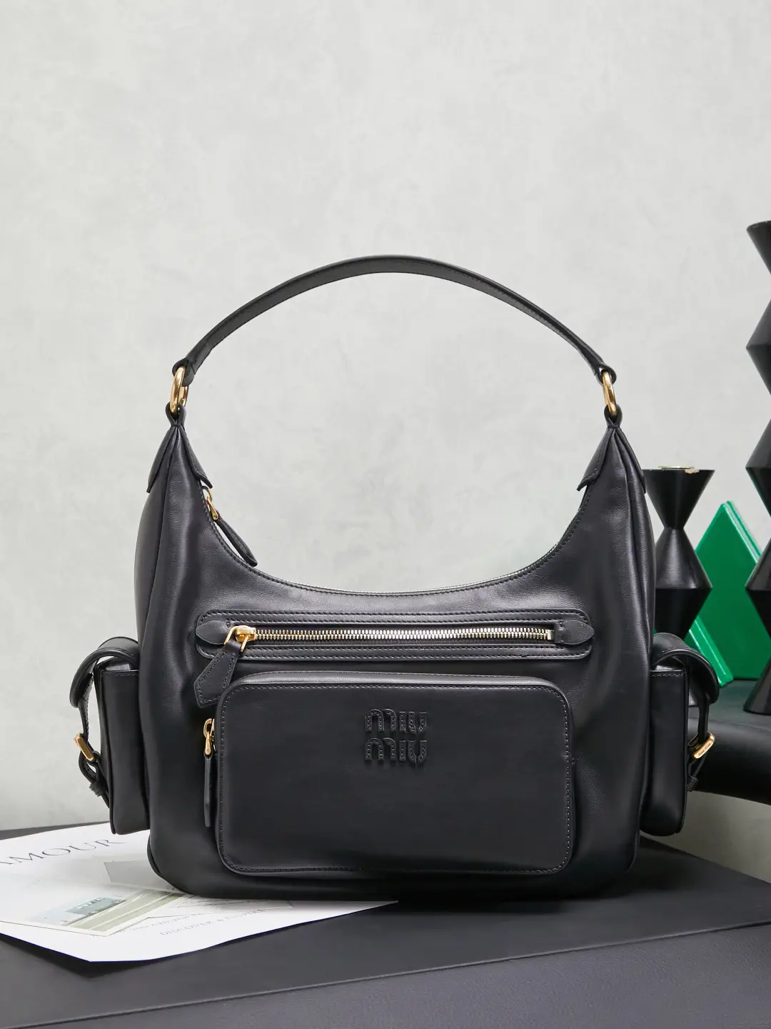 Miu Miu Black Pocket Shoulder Bag image 1