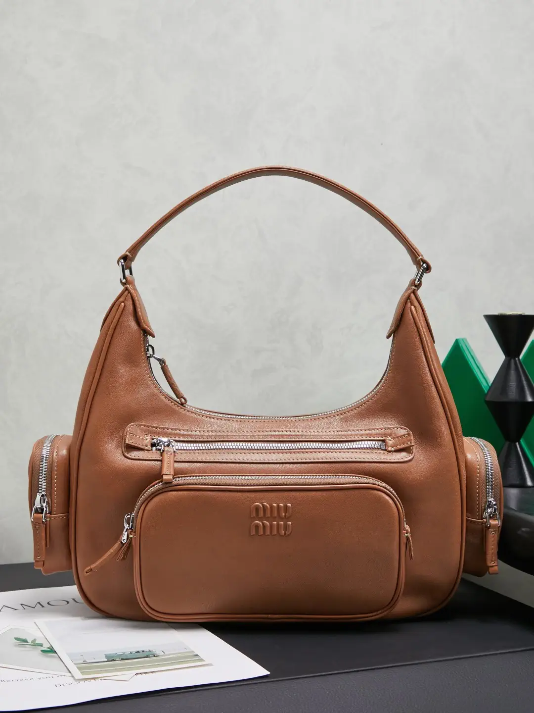 Miu Miu Caramel Pocket Shoulder Bag image 1