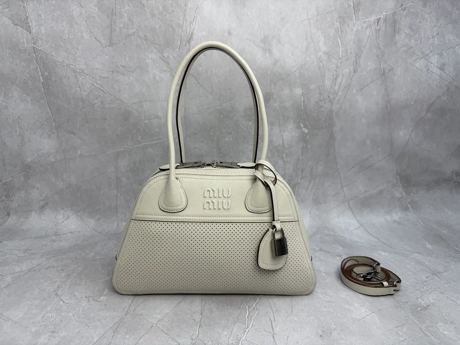 Miu Miu Perforated Leather Top Handle Bag image 1