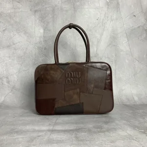 Miu Miu Brown Patchwork Top Handle Bag image 1