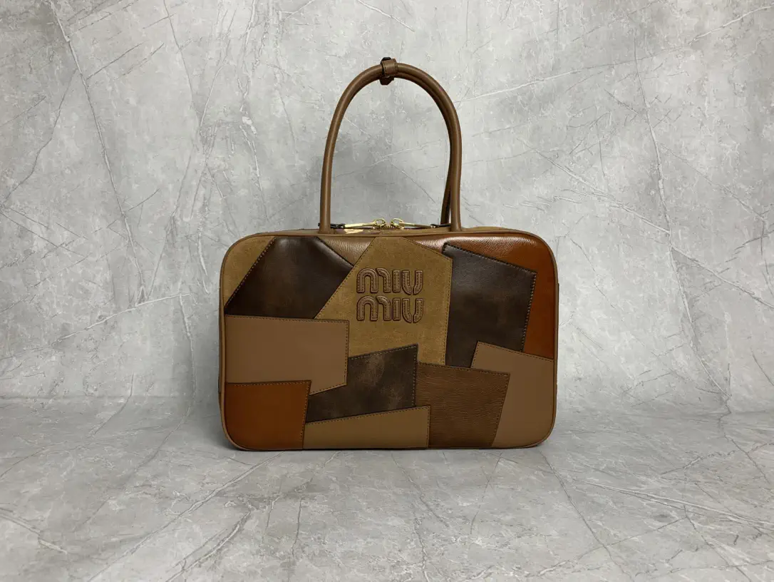 Miu Miu Patchwork Brown Top Handle Bag image 1
