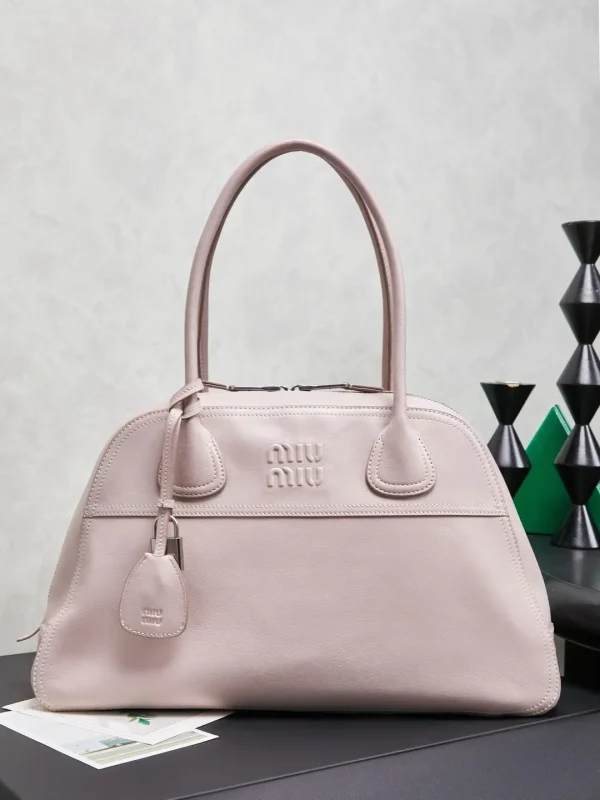 Miu Miu Pink Leather Top Handle Bag image 1