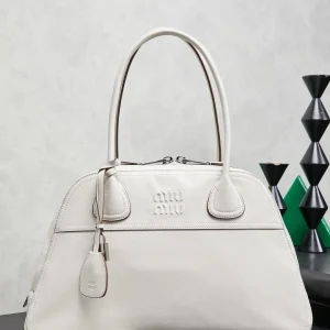 Miu Miu White Leather Top Handle Bag image 1