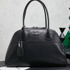 Miu Miu Black Leather Top Handle Bag image 1