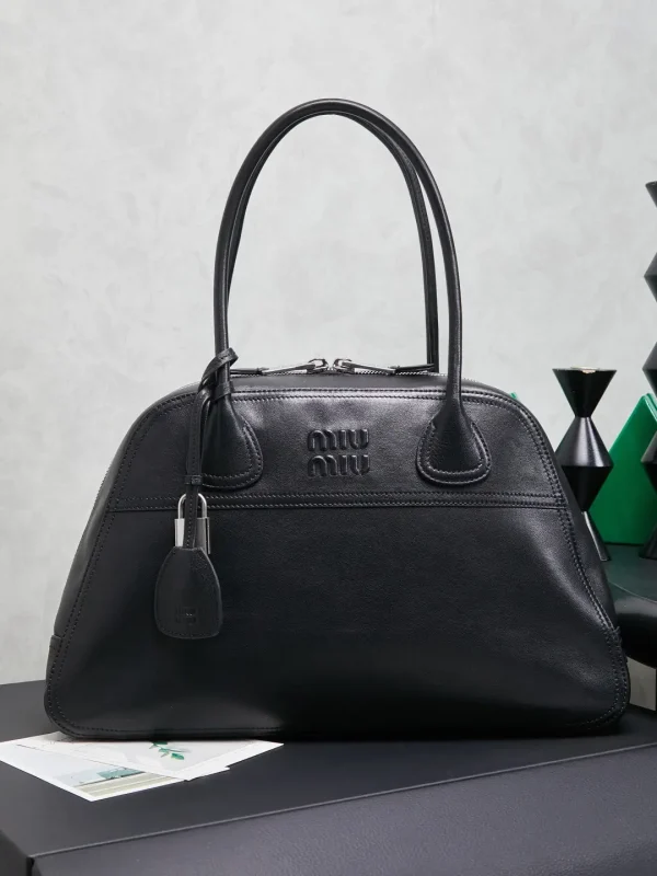 Miu Miu Black Leather Top Handle Bag image 1