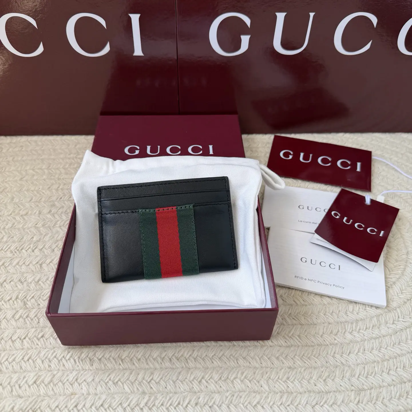Gucci Web Stripe Card Holder image 1