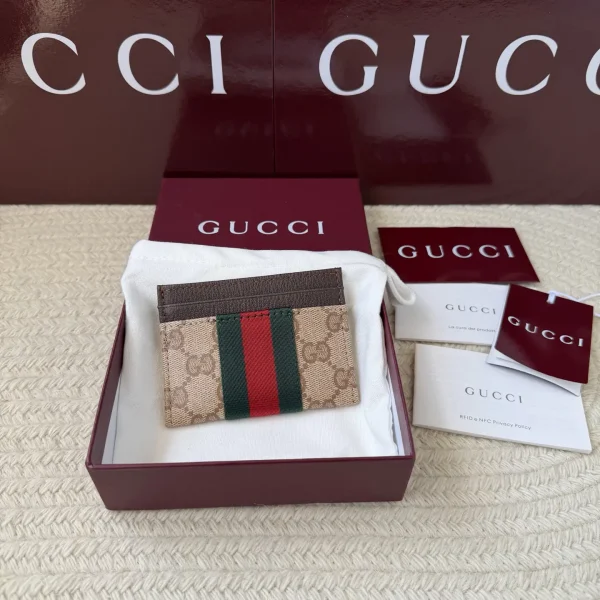 Gucci Monogram Web Stripe Card Holder image 1