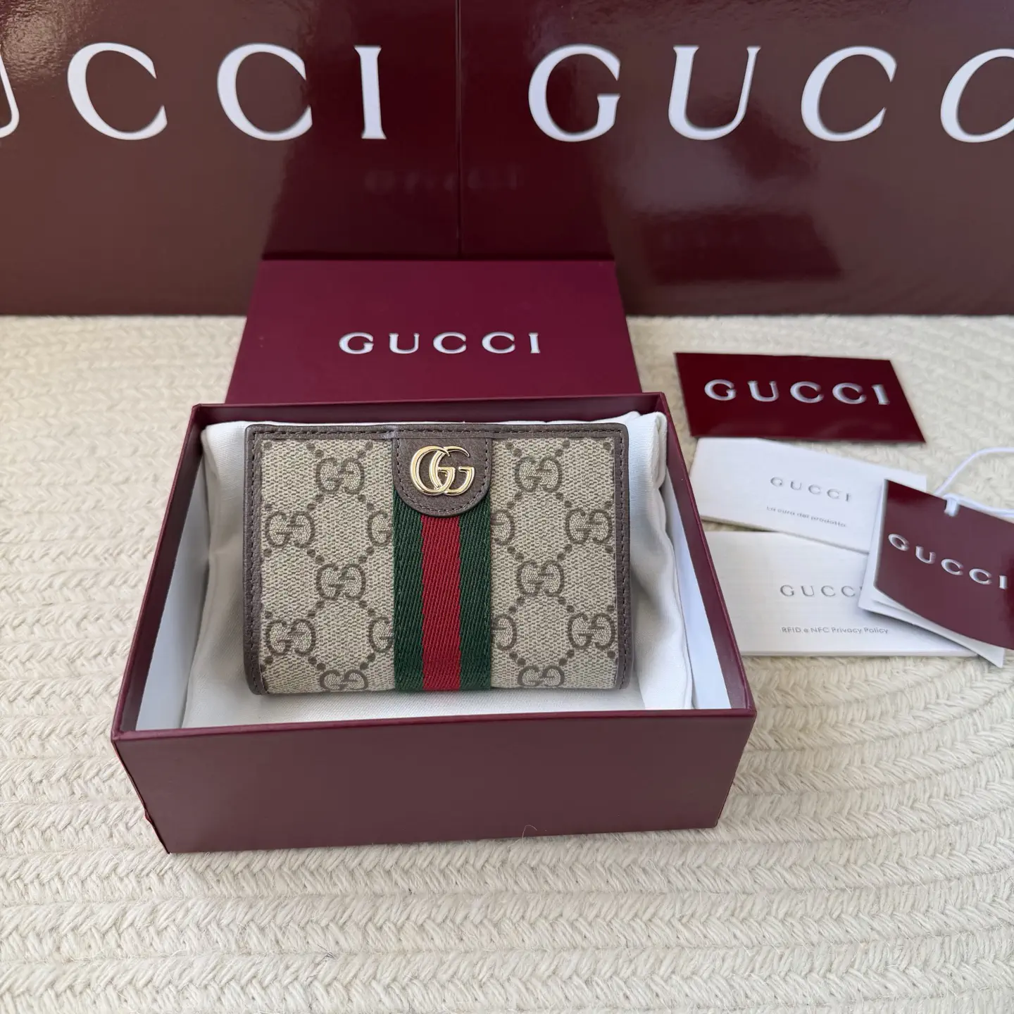 Gucci GG Monogram Web Stripe Wallet image 1