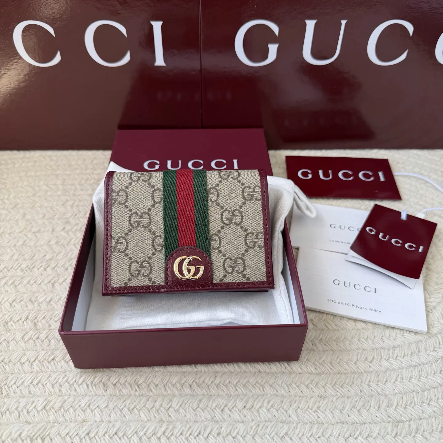 Gucci GG Monogram Web Stripe Card Holder image 1
