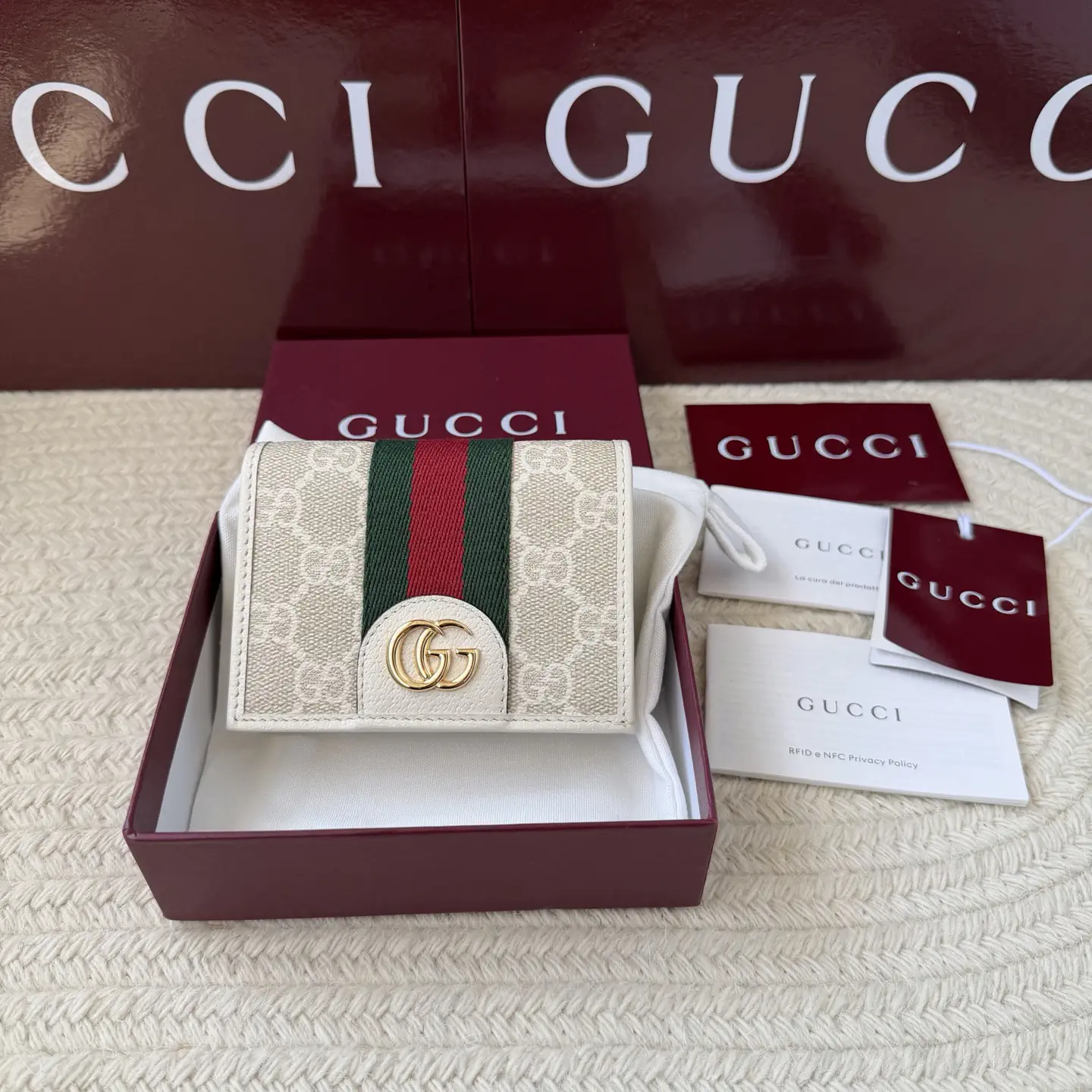 Gucci Monogram Web Stripe Card Holder image 1