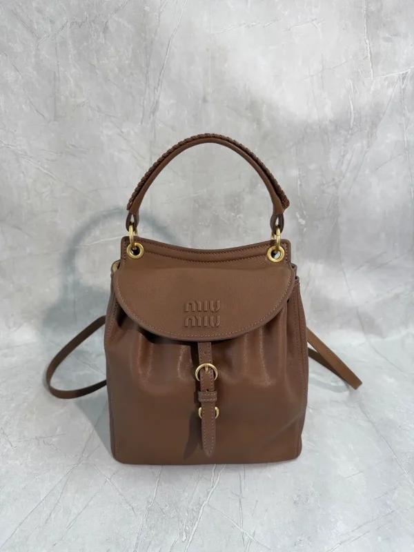 Miu Miu Brown Leather Backpack image 1