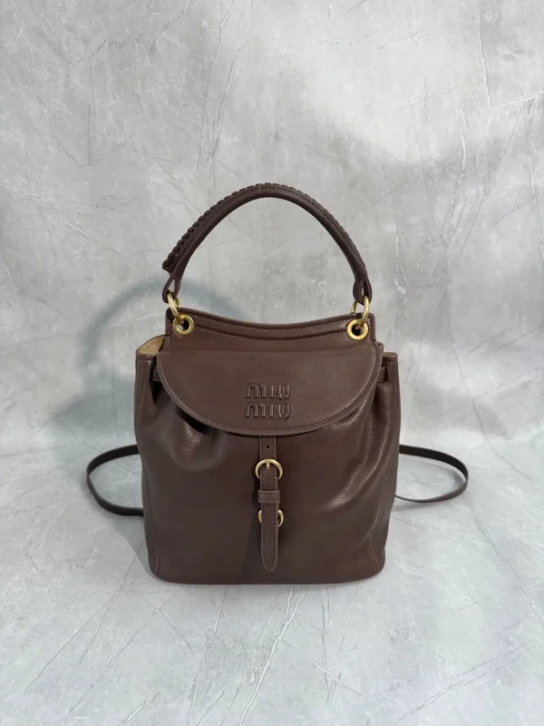 Miu Miu Brown Leather Rendez-Vous Backpack image 1