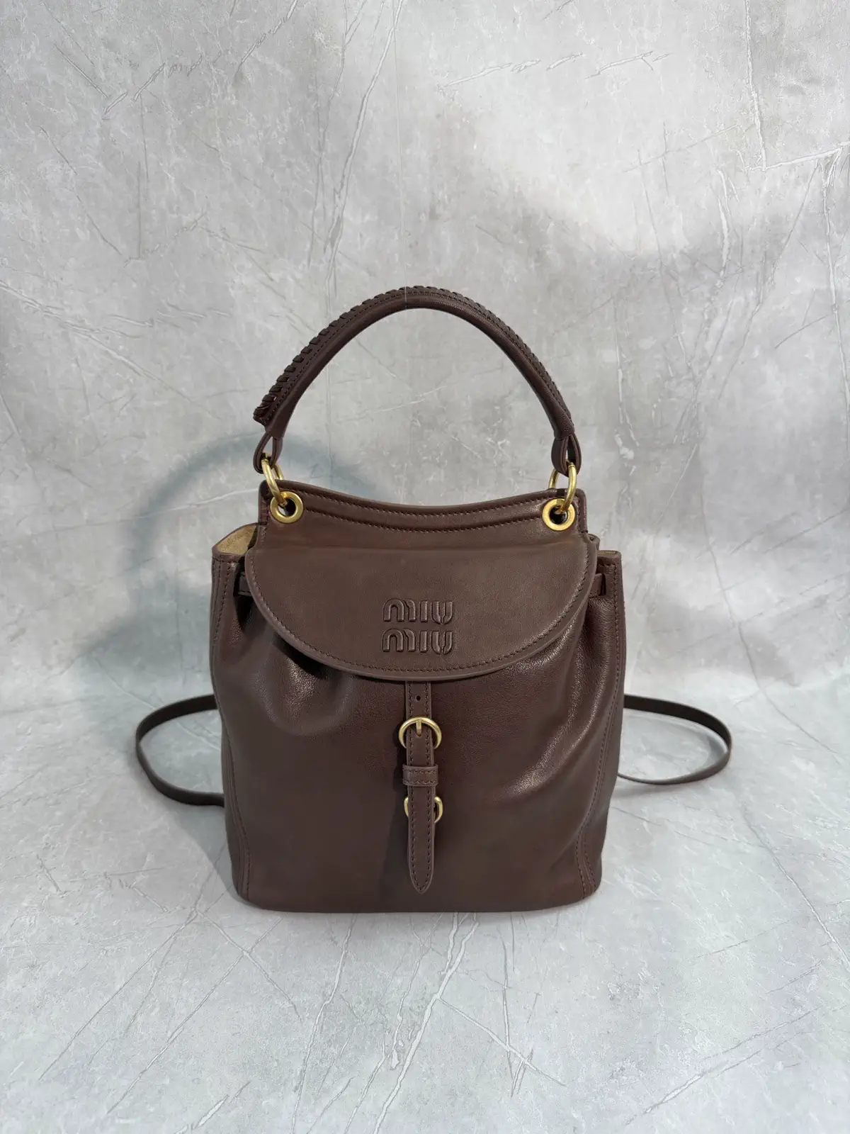Miu Miu Brown Leather Rendez-Vous Backpack image 1
