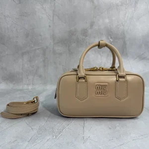 Miu Miu Beige Top Handle Bag with Detachable Strap image 1