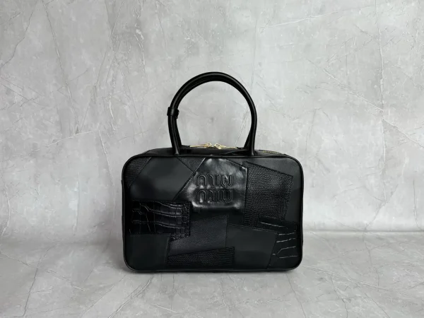 Miu Miu Black Patchwork Top Handle Bag image 1