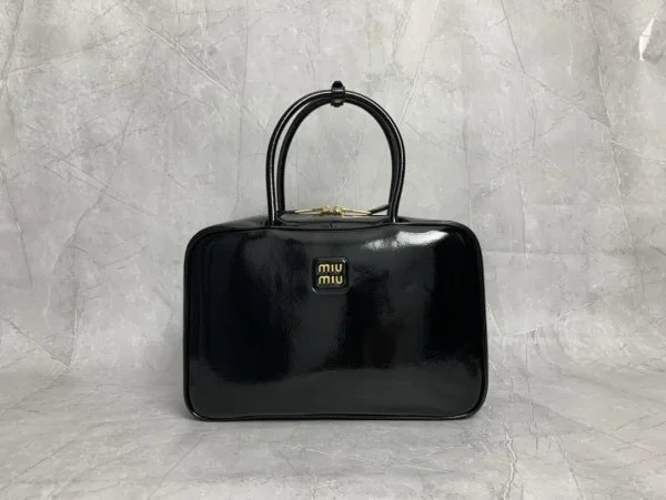 Miu Miu Black Patent Leather Top Handle Bag image 1