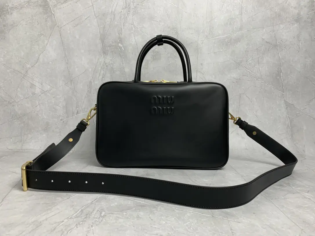Miu Miu Black Top Handle Bag with Shoulder Strap image 1