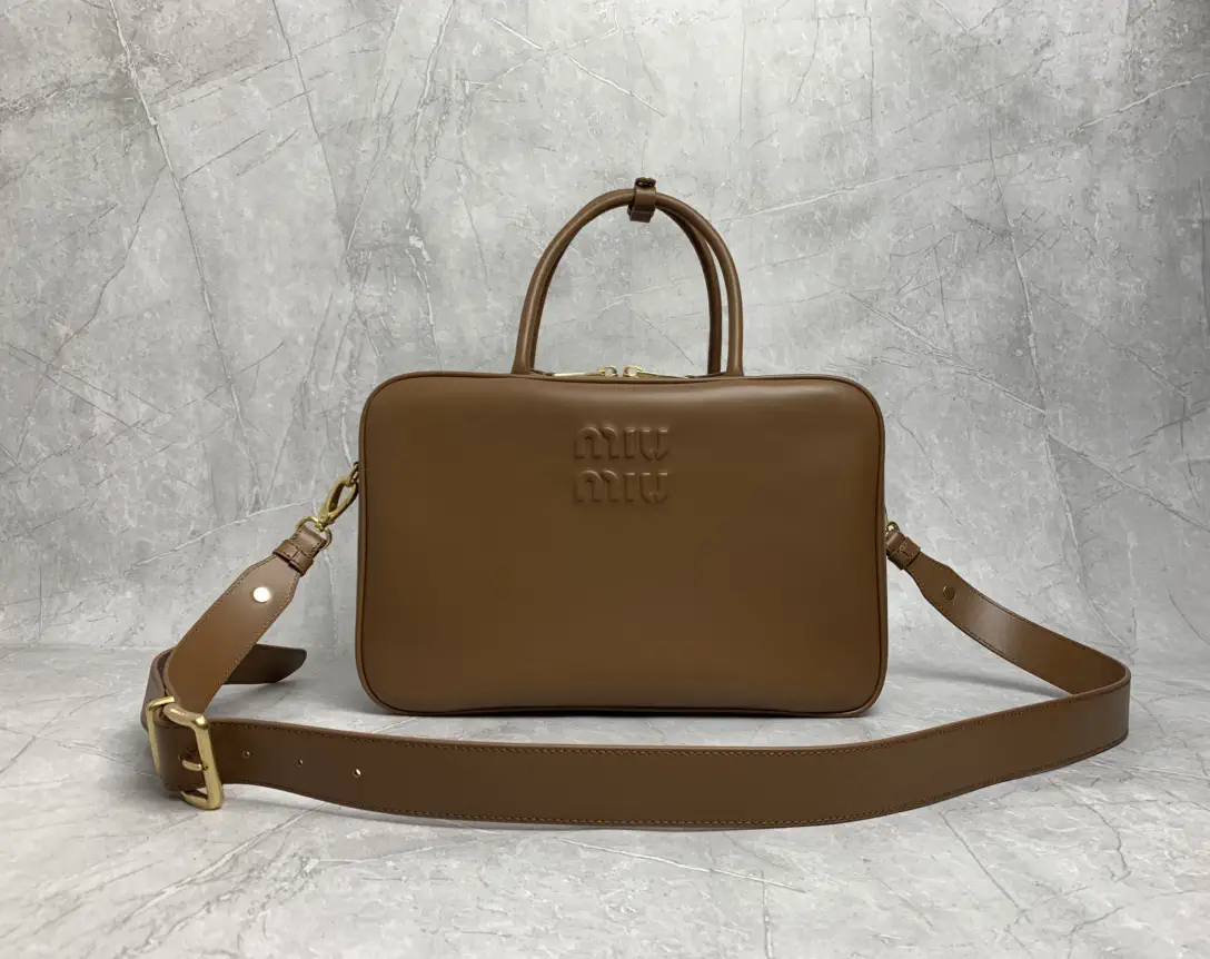 Miu Miu Brown Top Handle Bag with Shoulder Strap image 1