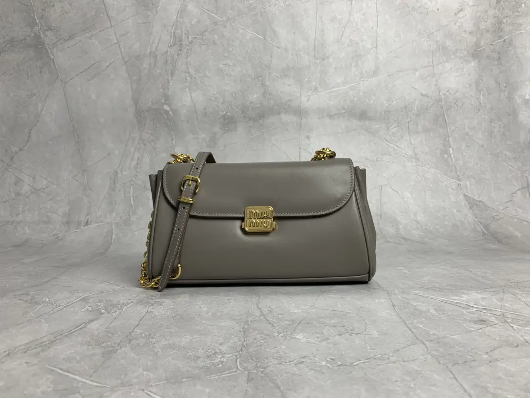 Miu Miu Taupe Leather Shoulder Bag image 1
