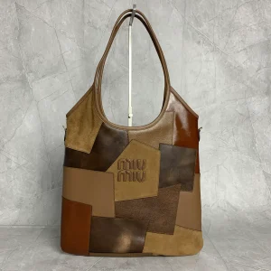 Miu Miu Patchwork Brown Tote Bag image 1