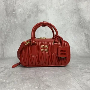 Miu Miu Red Quilted Top Handle Bag image 1