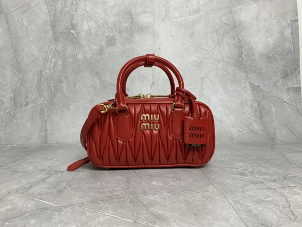 Miu Miu Red Quilted Top Handle Bag image 1