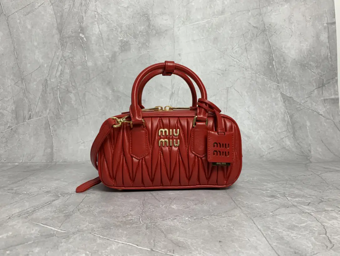 Miu Miu Red Quilted Top Handle Bag image 1