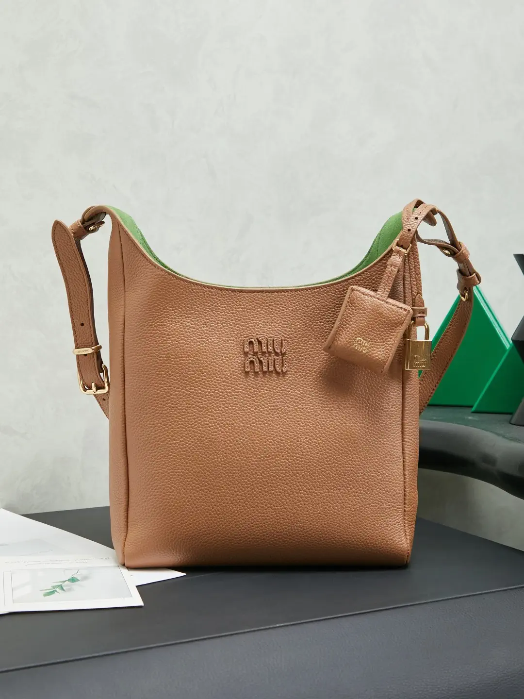 Miu Miu Caramel Leather Shoulder Bag image 1