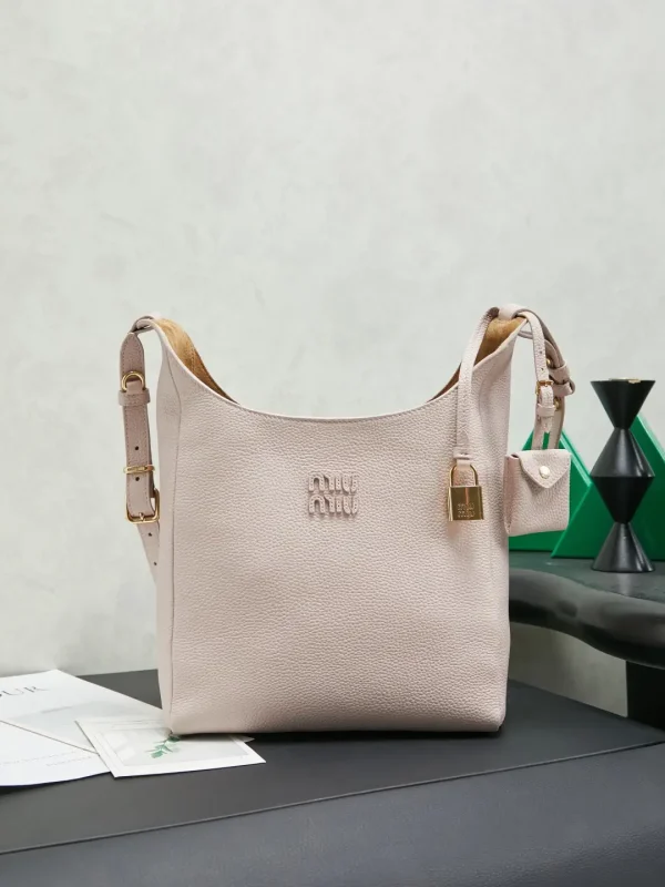Miu Miu Leather Shoulder Bag with Lock Charm image 1