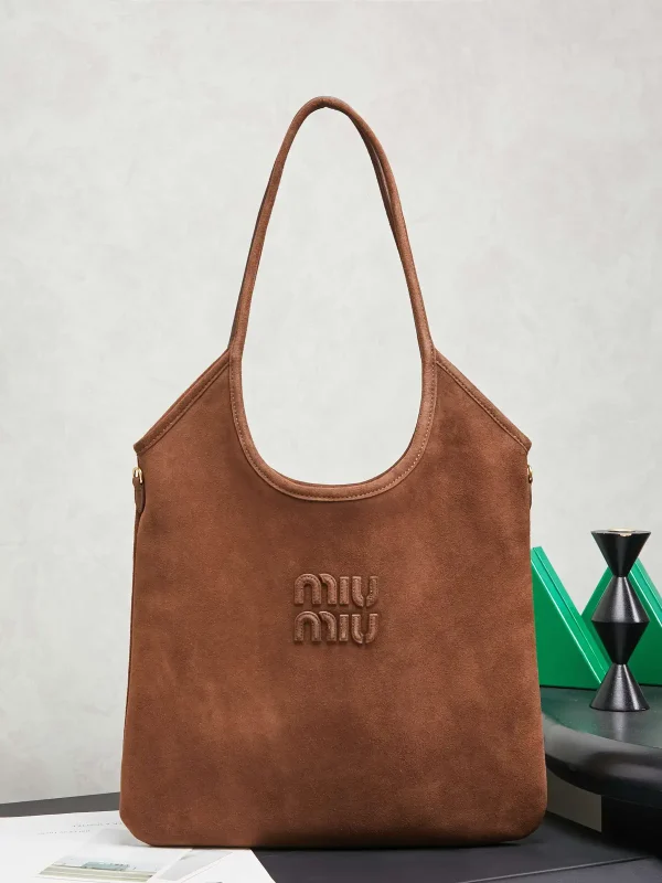 Miu Miu Brown Suede Tote Bag image 1