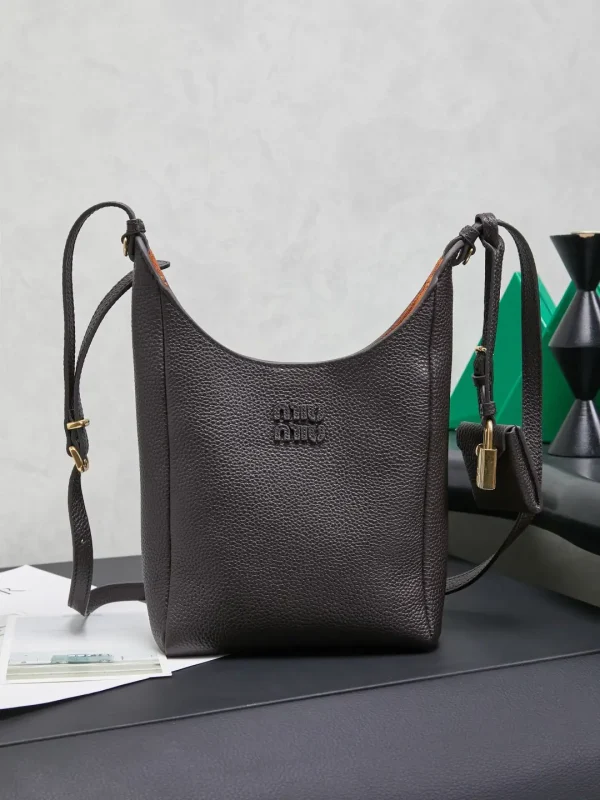 Miu Miu Leather Crossbody Bag with Lock Charm image 1