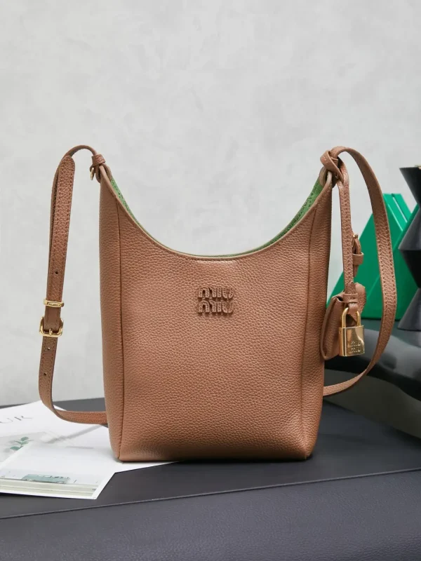 Miu Miu Leather Crossbody Bag with Lock Charm image 1