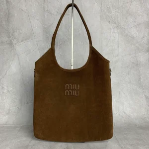 Miu Miu Brown Suede Hobo Shoulder Bag image 1