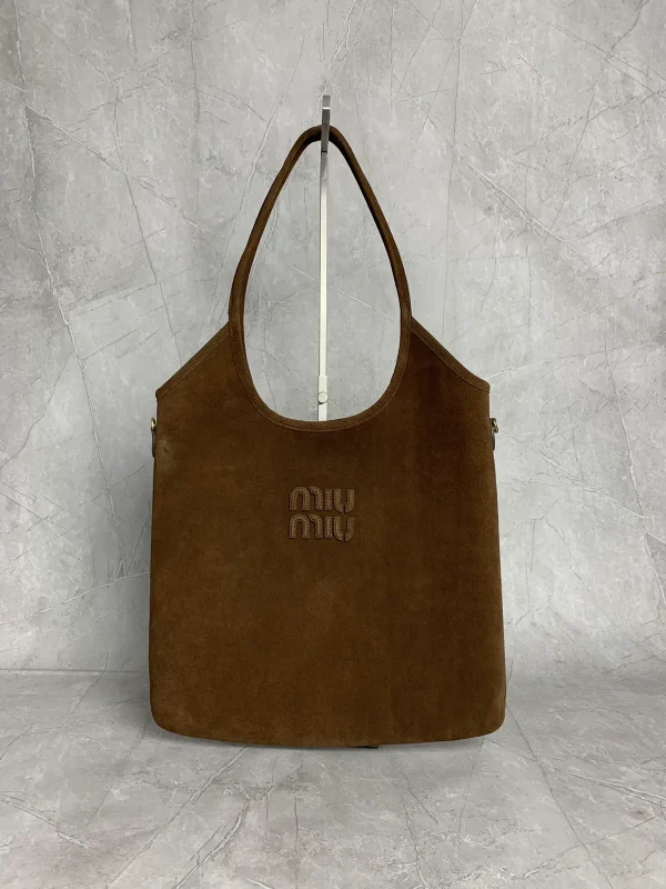 Miu Miu Brown Suede Hobo Shoulder Bag image 1