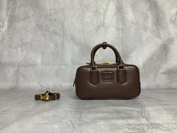 Miu Miu Brown Top Handle Bag with Detachable Strap image 1