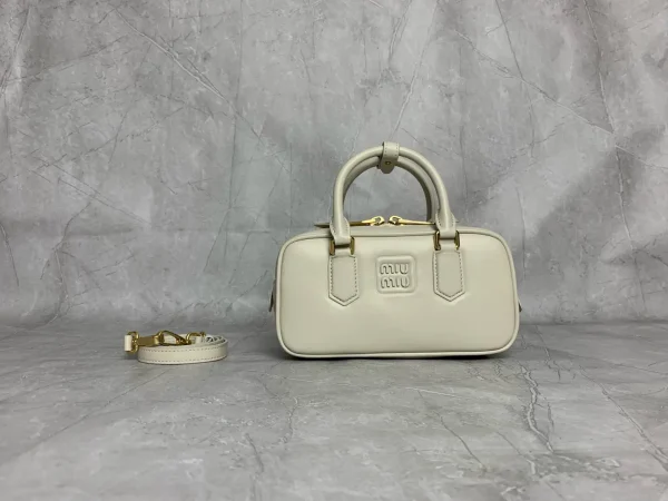 Miu Miu White Top Handle Bag with Detachable Strap image 1