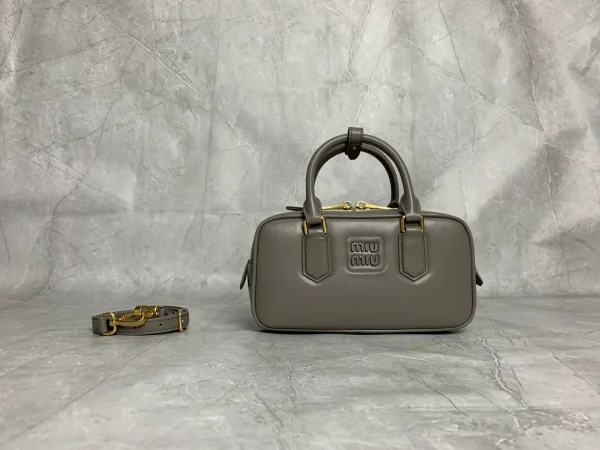 Miu Miu Gray Top Handle Bag with Detachable Strap image 1