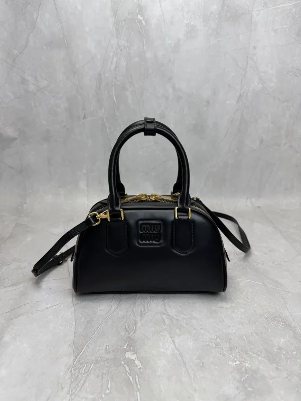 Miu Miu Black Top Handle Bag with Detachable Shoulder Strap image 1