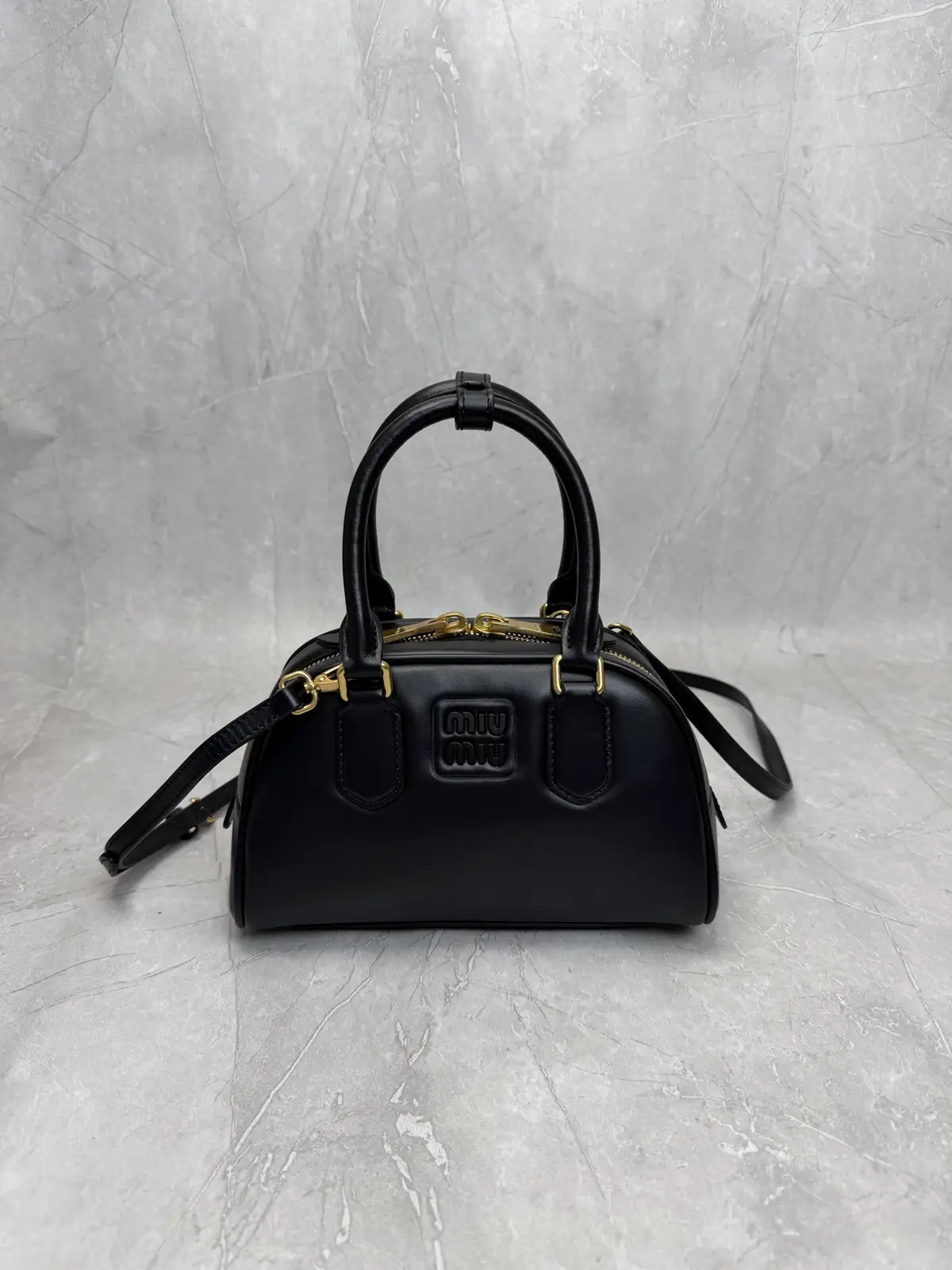 Miu Miu Black Top Handle Bag with Detachable Shoulder Strap image 1